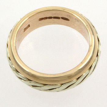 9ct gold 2-tone Cymru Gold Wedding Ring size I